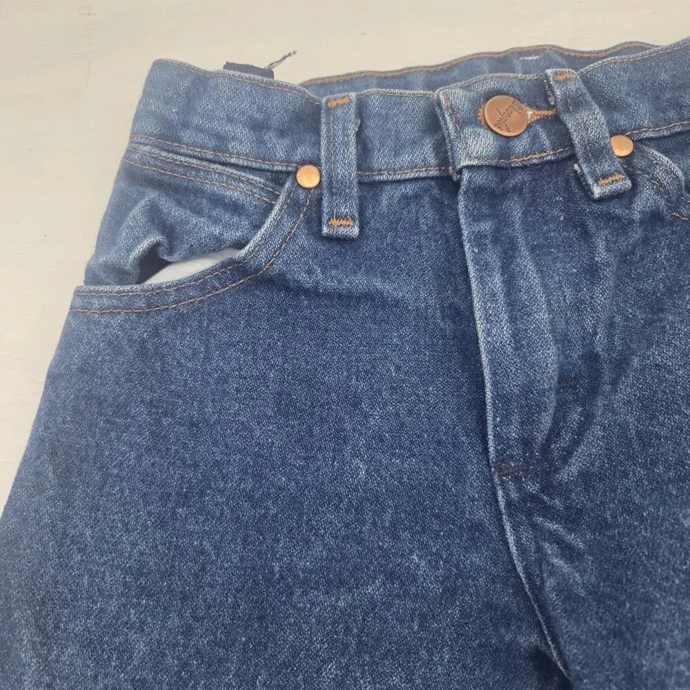 Vtg Wrangler 13MWZBP Cowboy Cut Jeans Western Rodeo Boys Size 8 Slim Distressed